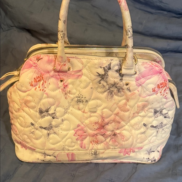 Betsey Johnson Pink and Gray Floral Bag - Picture 7 of 11